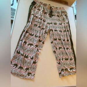 Ellen Tracy Floral Elephant Pajama Pants